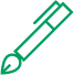 Icone verte stylo, signature
