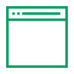 Icone verte fenêtre internet, réseaux, en ligne