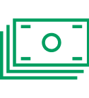 Icone verte billets, banque, finances