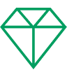 Icone verte diamant, luxe