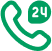 Icone verte téléphone 24h/24, représentant la disponibilité du cabinet d'expertise comptable spécialisé en optimisation fiscale ASL Partners à Paris